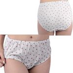 商品入荷待ち 肌なじみの良いイチゴ柄コットン深履きショーツ ホワイト(ランジェリー)